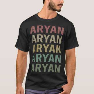Colorful Text Art - Aryan Name T-Shirt