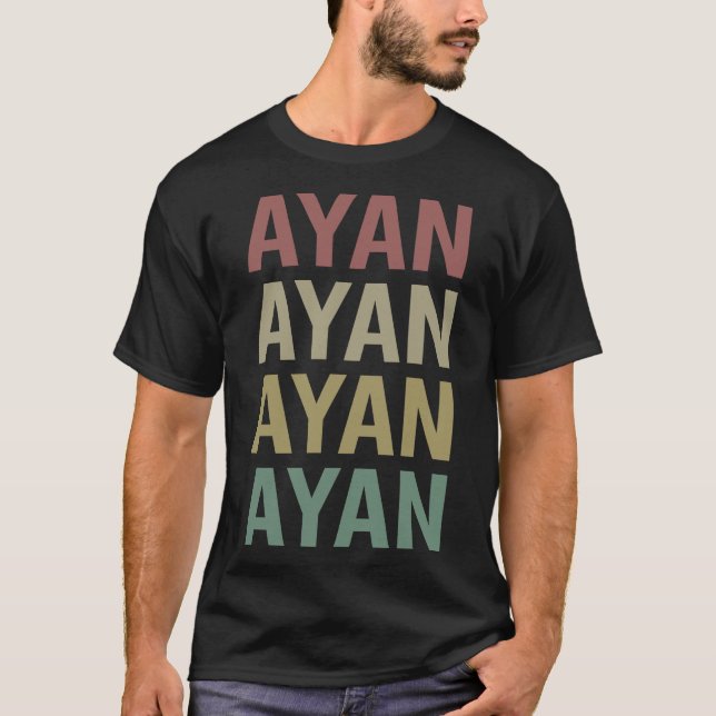 Colorful Text Art - Ayan Name T-Shirt (Front)
