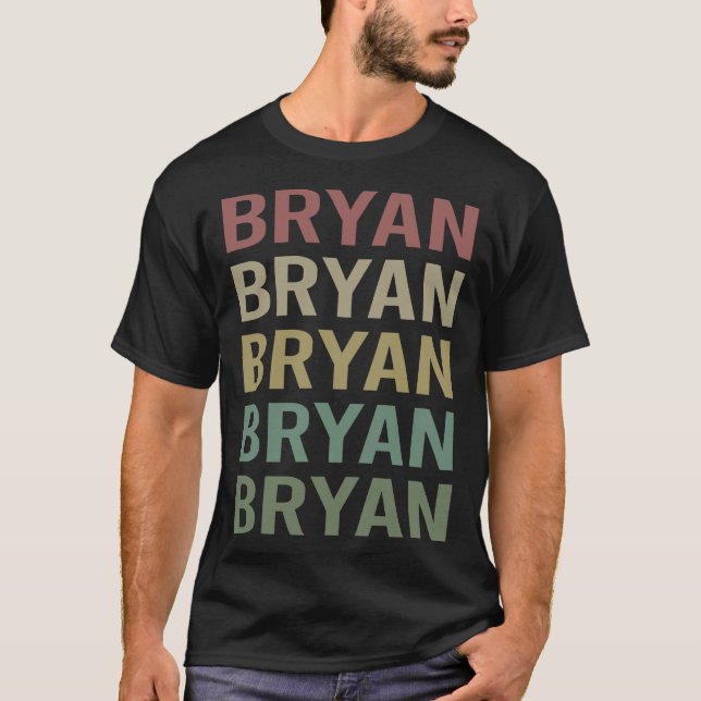 Colorful Text Art - Bryan Name T-Shirt (Front)