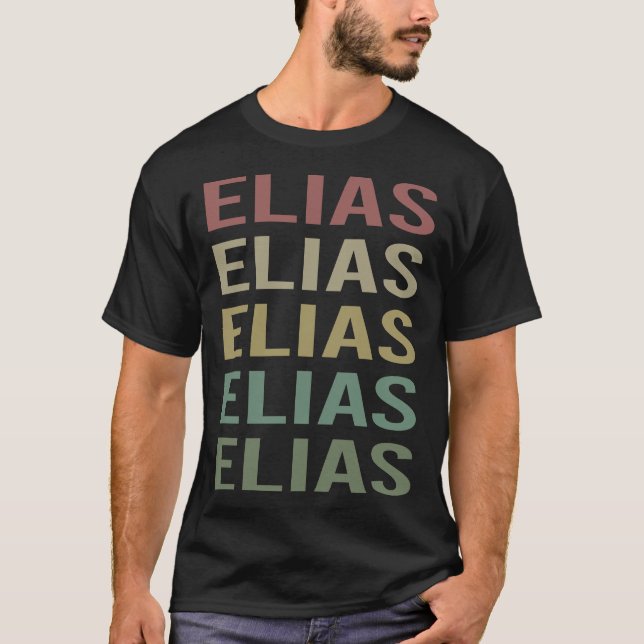 Colorful Text Art - Elias Name T-Shirt (Front)