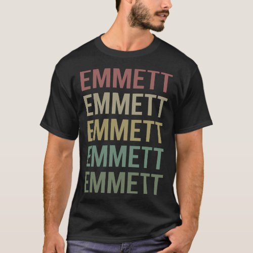 Colorful Text Art _ Emmett Name T_Shirt