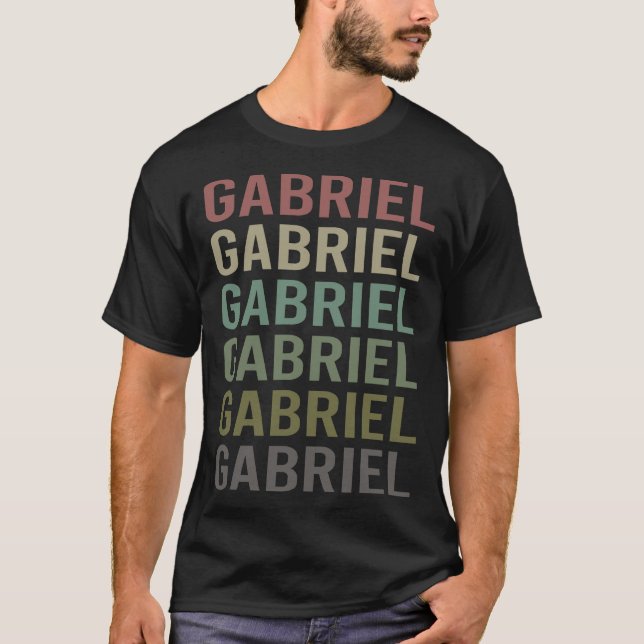 Colorful Text Art - Gabriel Name T-Shirt (Front)