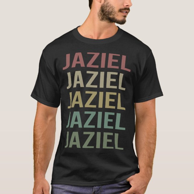 Colorful Text Art - Jaziel Name T-Shirt (Front)