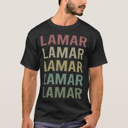 Colorful Text Art _ Lamar Name T_Shirt