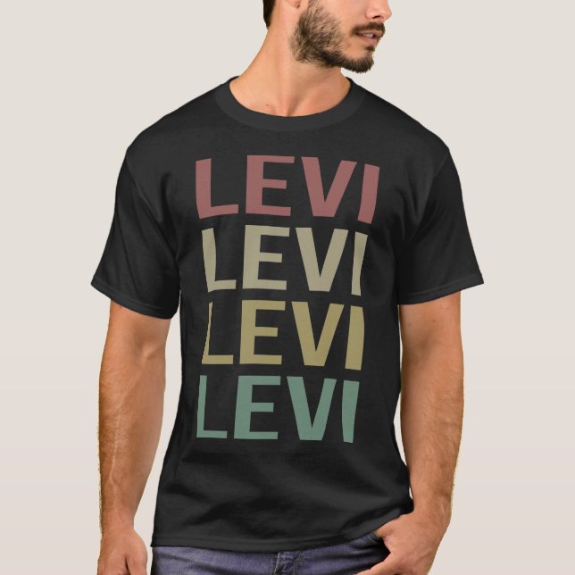 Colorful Text Art - Levi Name T-Shirt (Front)