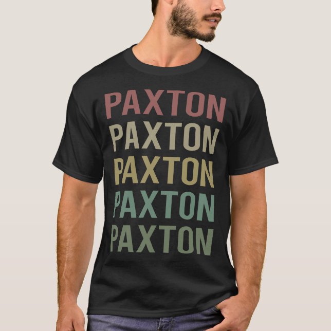 Colorful Text Art - Paxton Name T-Shirt (Front)