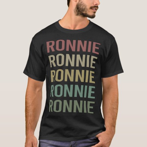 Colorful Text Art _ Ronnie Name T_Shirt