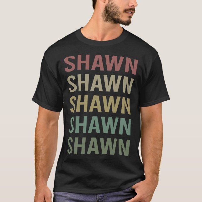 Colorful Text Art - Shawn Name T-Shirt (Front)