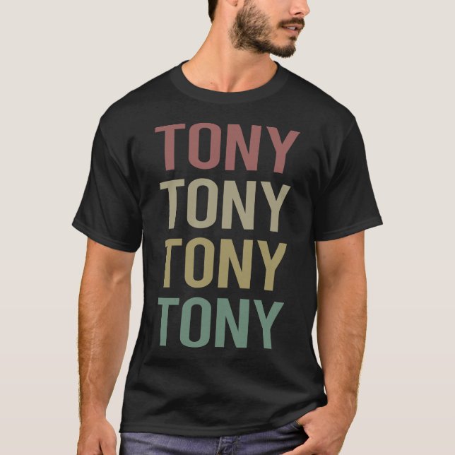 Colorful Text Art - Tony Name T-Shirt (Front)