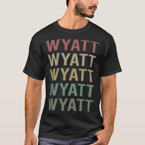 Colorful Text Art _ Wyatt Name T_Shirt