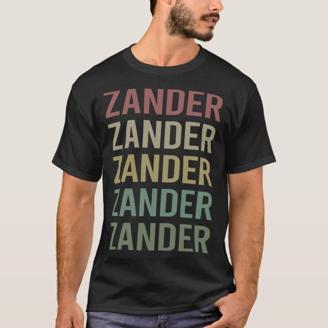 Colorful Text Art - Zander Name T-Shirt (Front)