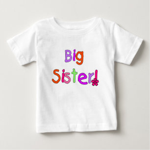 Colorful Text Big Sister Baby T-Shirt