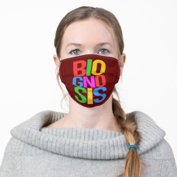 Colorful Text Biognosis Adult Cloth Face Mask by DigitalSolutions2u at Zazzle