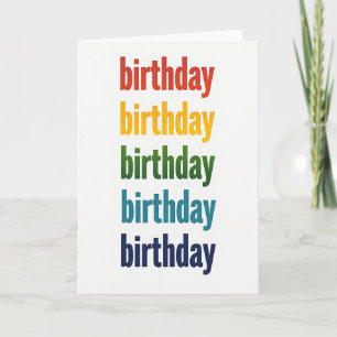 Colorful Text Birthday Card