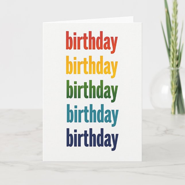 Colorful Text Birthday Card (Front)