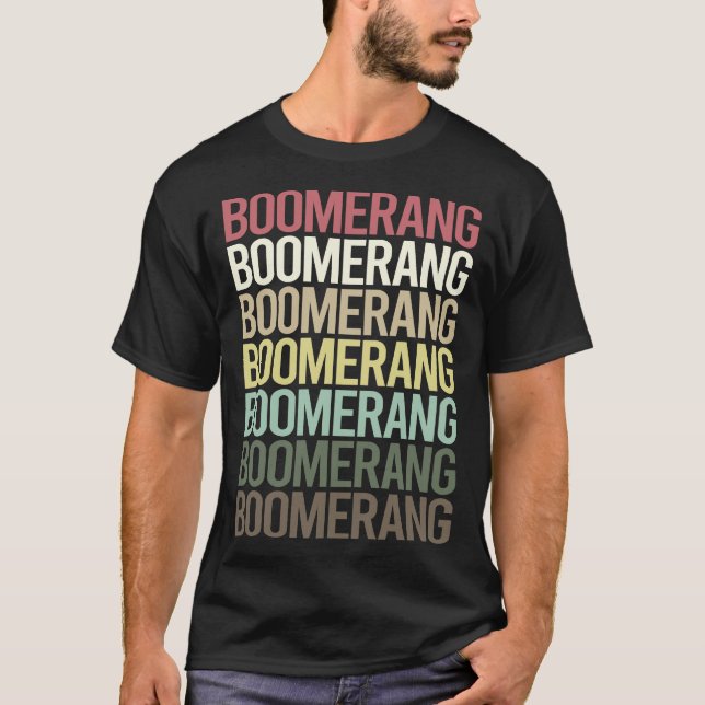 Colorful Text Boomerang T-Shirt (Front)