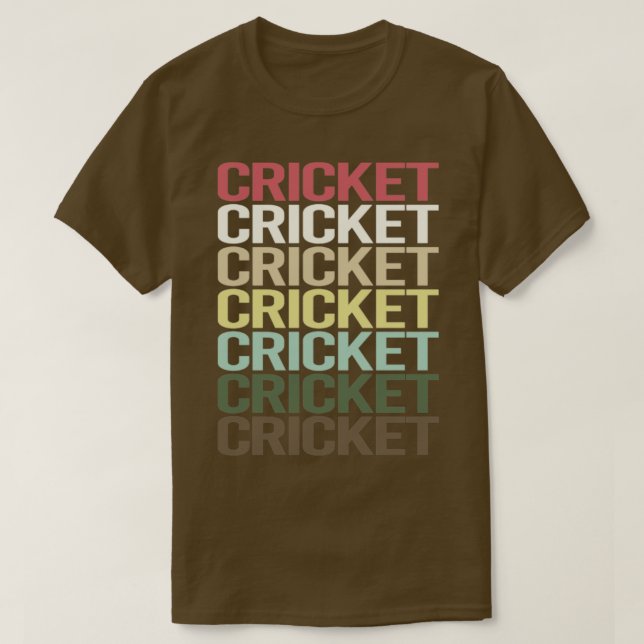 Colorful Text Cricket  T-Shirt (Design Front)