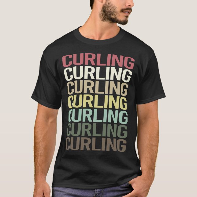 Colorful Text Curling T-Shirt (Front)