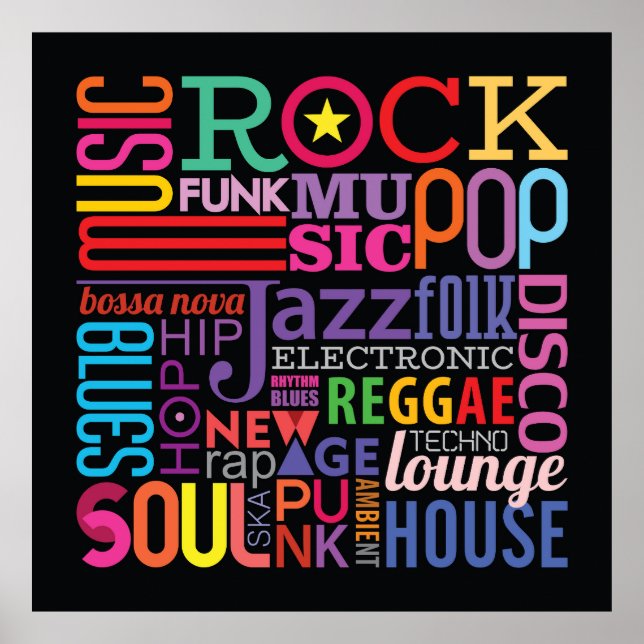 Colorful text design  poster (Front)
