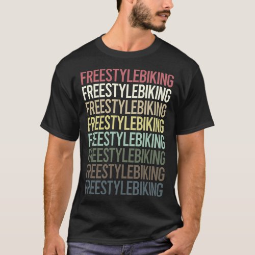 Colorful Text Freestyle Biking Biker T_Shirt