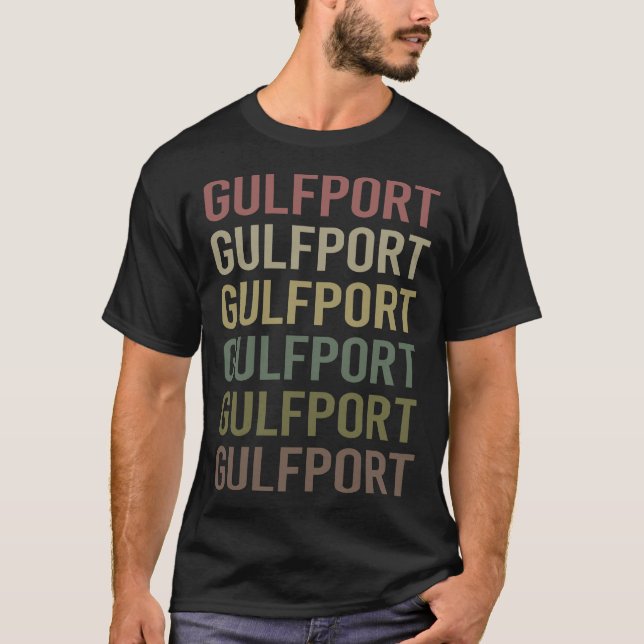 Colorful Text Gulfport T-Shirt (Front)