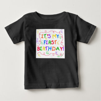 Colorful Text It's My First Birthday Baby T-Shirt