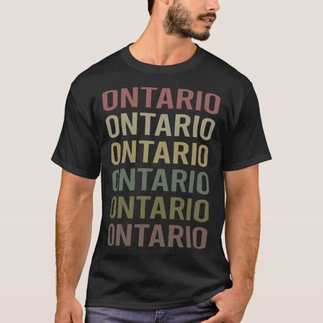 Colorful Text Ontario T-Shirt (Front)