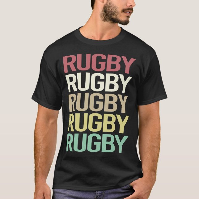 Colorful Text Rugby T-Shirt (Front)