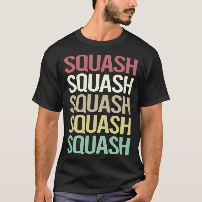 Colorful Text Squash T-Shirt (Front)