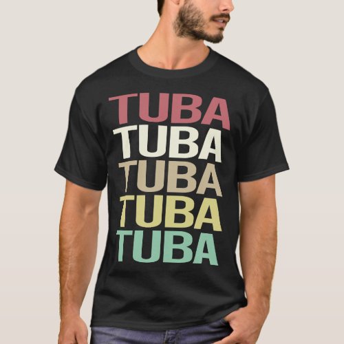 Colorful Text Tuba T_Shirt