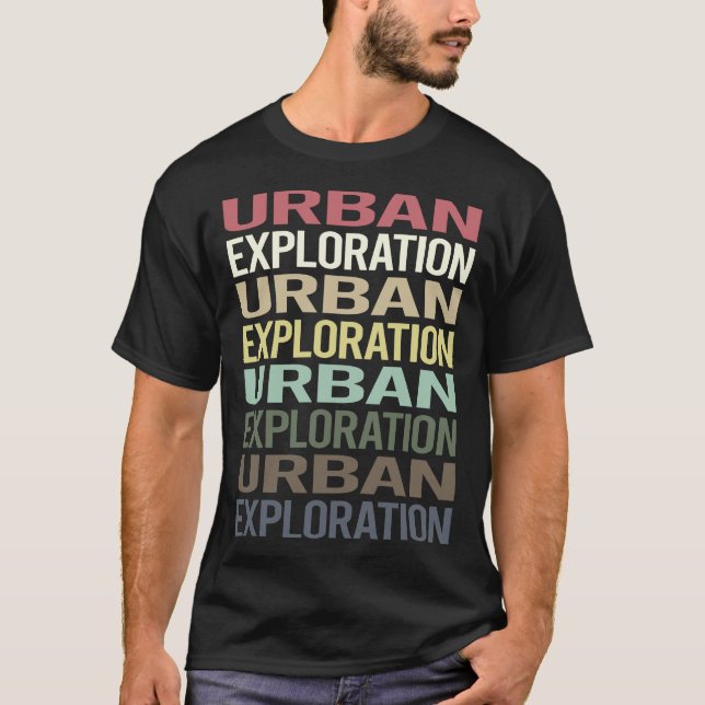 Colorful Text Urban Exploration T-Shirt (Front)