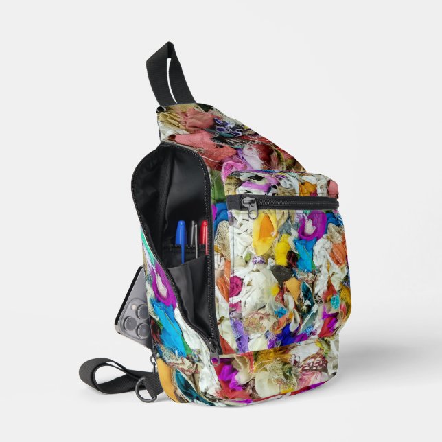 Colorful Textile Abstract Sling Bag (Open)