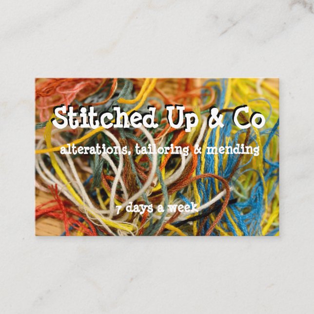 Colorful textiles theme business card (Front)