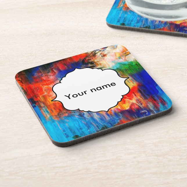 Colorful texture beverage coaster (Left Side)