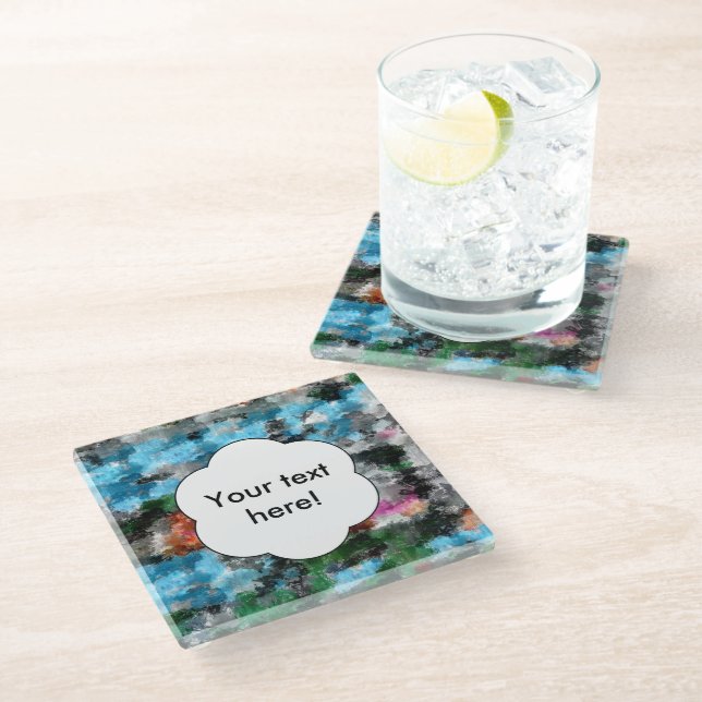 Colorful texture glass coaster (Angled)