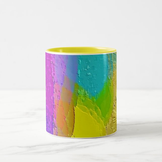 "Colorful Texture Mix" Designer Coffee Mug (Center)
