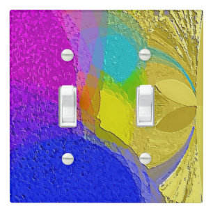 "Colorful Texture Mix" Double Toggle Switch Plate