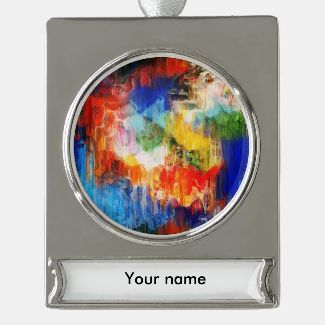 Colorful texture silver plated banner ornament (Front)