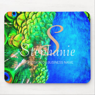 Colorful texture vibrant Peacock creative office M Mouse Pad