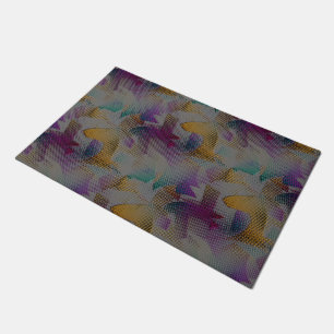 Colorful texture with small messy geometric shapes doormat