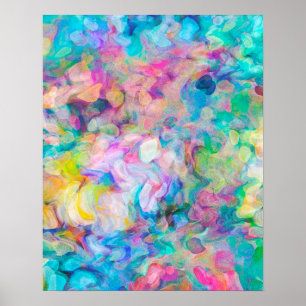 Colorful Textured Abstract Painting Poster