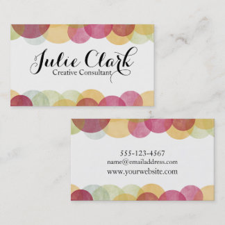 Colorful Textured Bubbles, Modern Whimsical Design Business Card