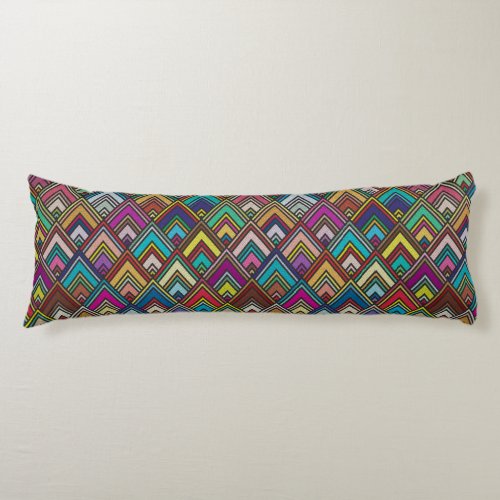 Colorful Textured Diamond Geometric Pattern Body Pillow