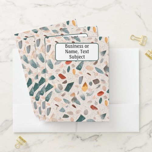 Colorful Textured Large Terrazzo Pattern 5 Pocket Folder