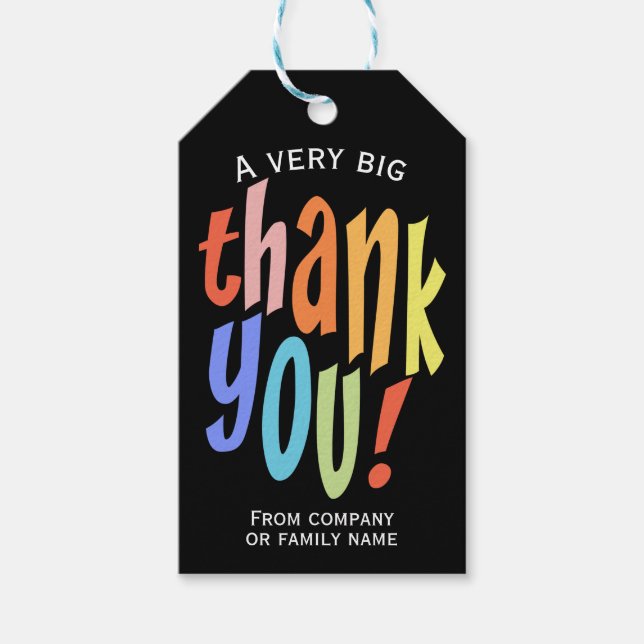 Colorful Thank You Appreciation Gift Tags (Front)
