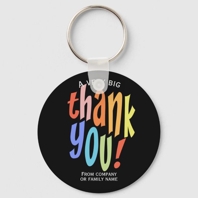 Colorful Thank You Appreciation Keychain (Front)