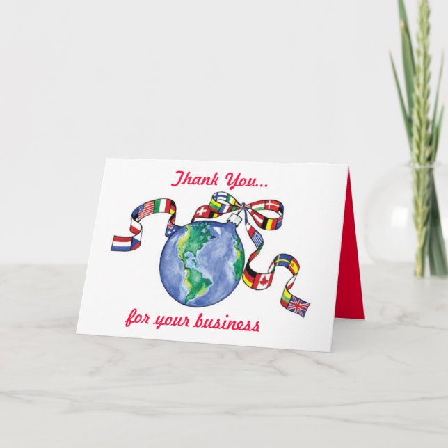 Colorful Thank You Christmas Flags Business (Front)