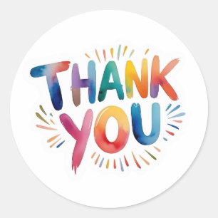 Colorful Thank You Classic Round Sticker