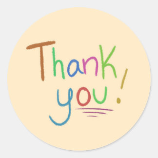 Colorful Thank You Classic Round Sticker