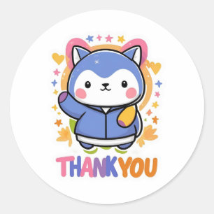 Colorful Thank You Classic Round Sticker